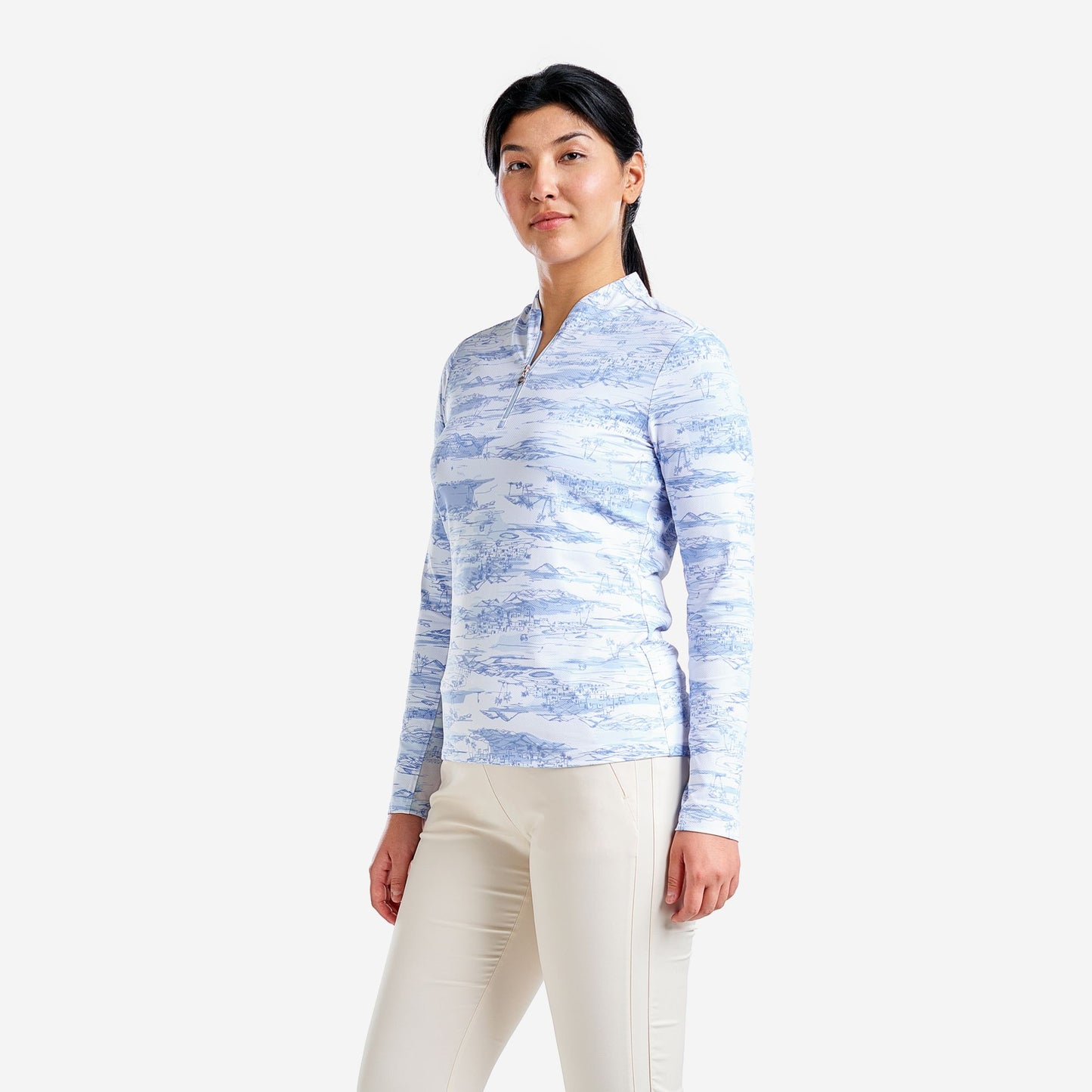 Nivo Liv Cool Long Sleeve Shirt in Gentle Blue Print