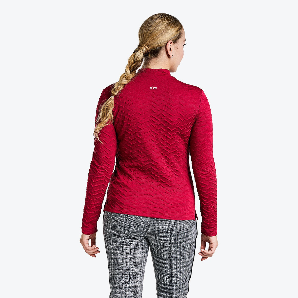 Nivo Ladies MADY Long Sleeve Turtleneck Jumper Cranberry Product Image Rear