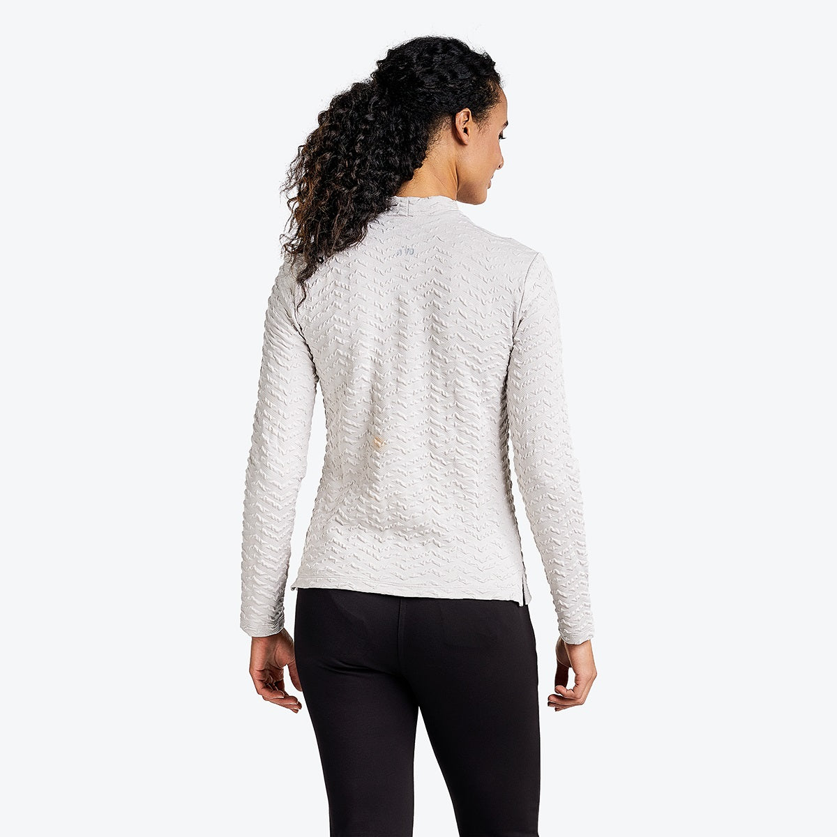 Nivo Ladies MADY Long Sleeve Turtleneck Jumper Stone Product Image Rear