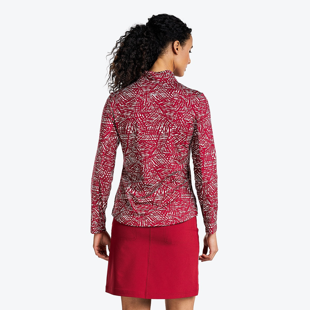 Nivo Luane Ladies Liv Cool Top Cranberry Print Product Image Rear