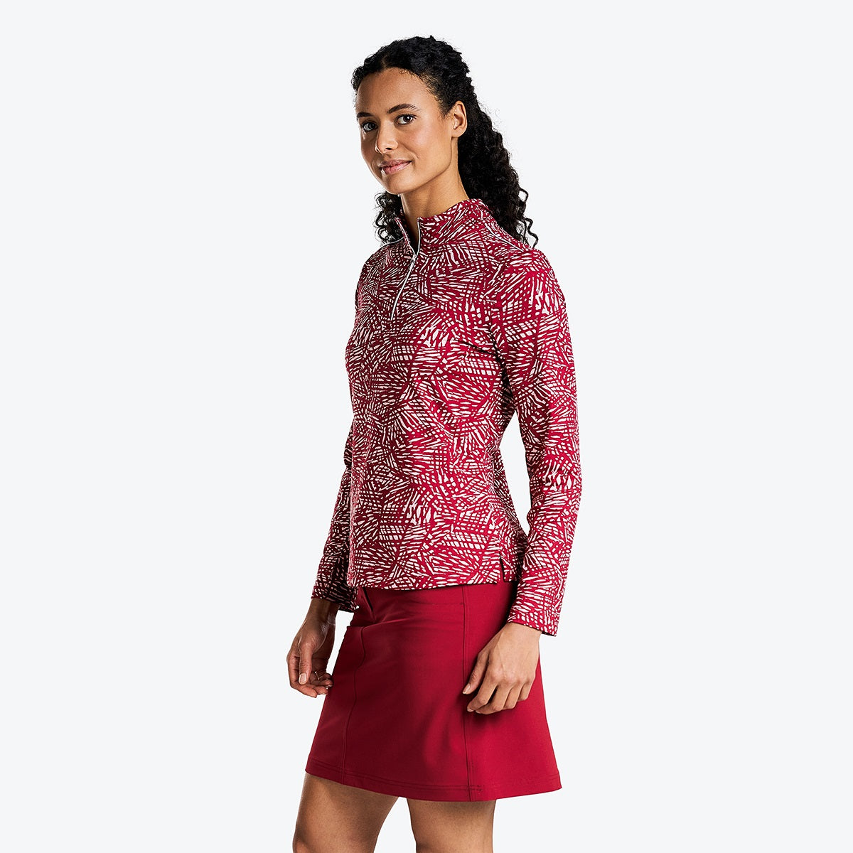 Nivo Luane Ladies Liv Cool Top Cranberry Print Product Image Side