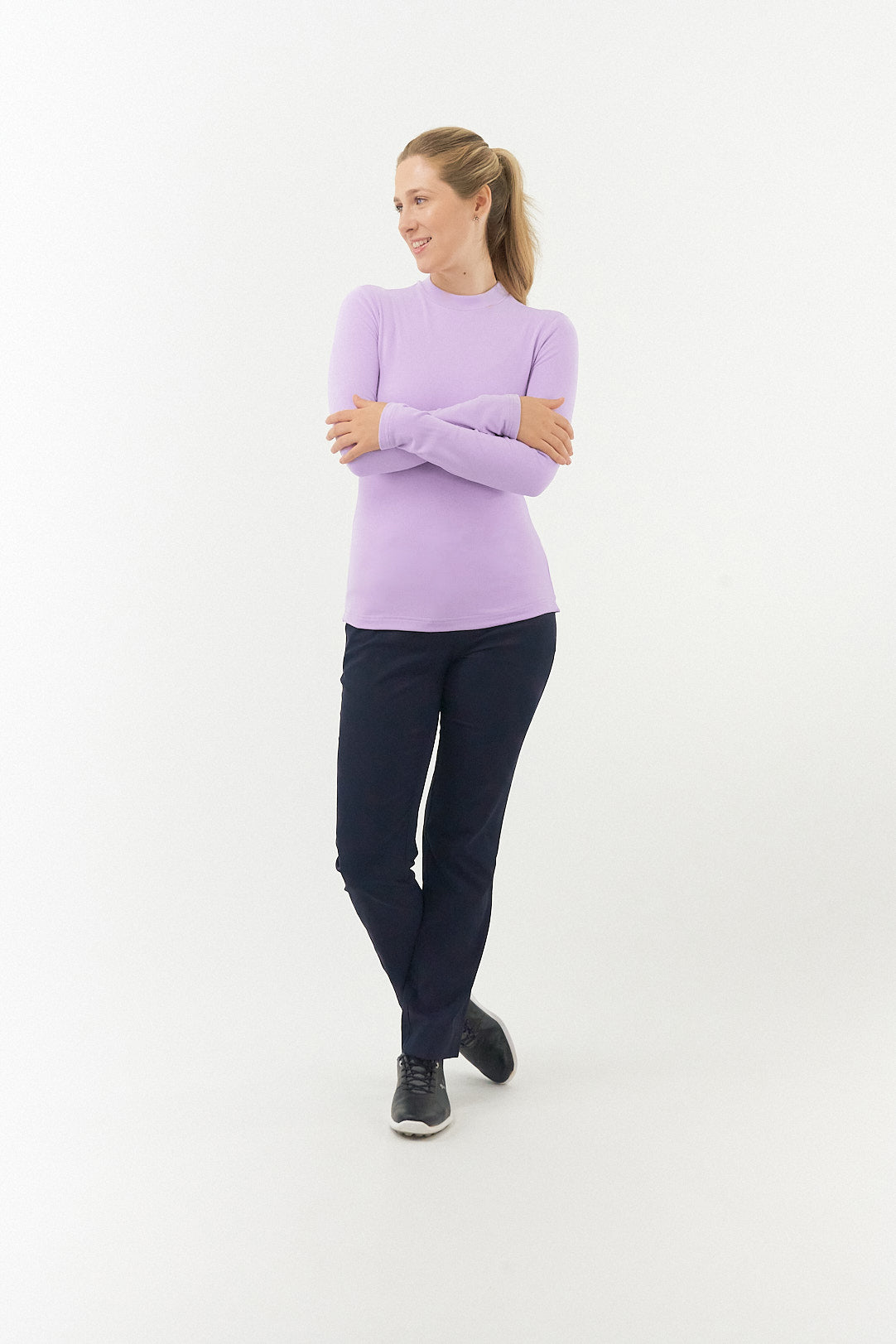 PURE GOLF - Fern Mock Neck - Lilac