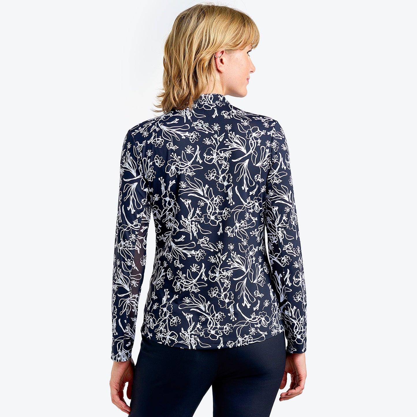 Nivo Lolita Liv Cool Long Sleeve Shirt in Black Print Rear Facing Product Image