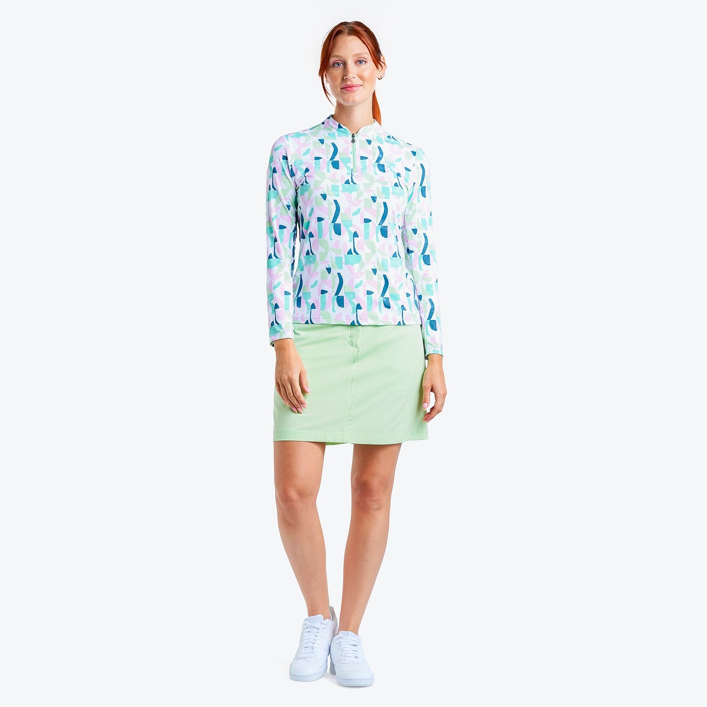 Nivo Lolita Liv Cool Long Sleeve Shirt in Fresh Mint Print Full Product Image