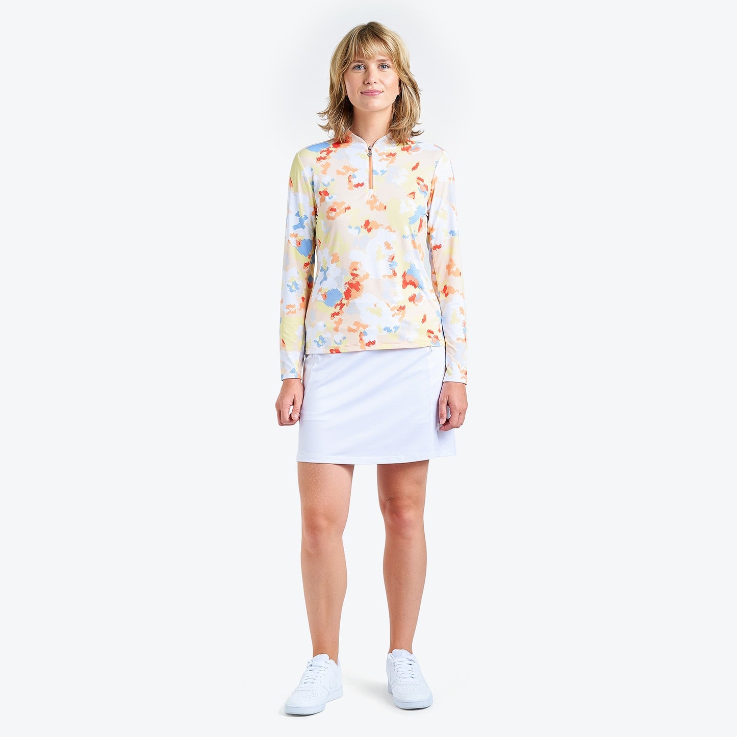 Nivo Lolita Liv Cool Long Sleeve Shirt in Mango Print Full Product Image