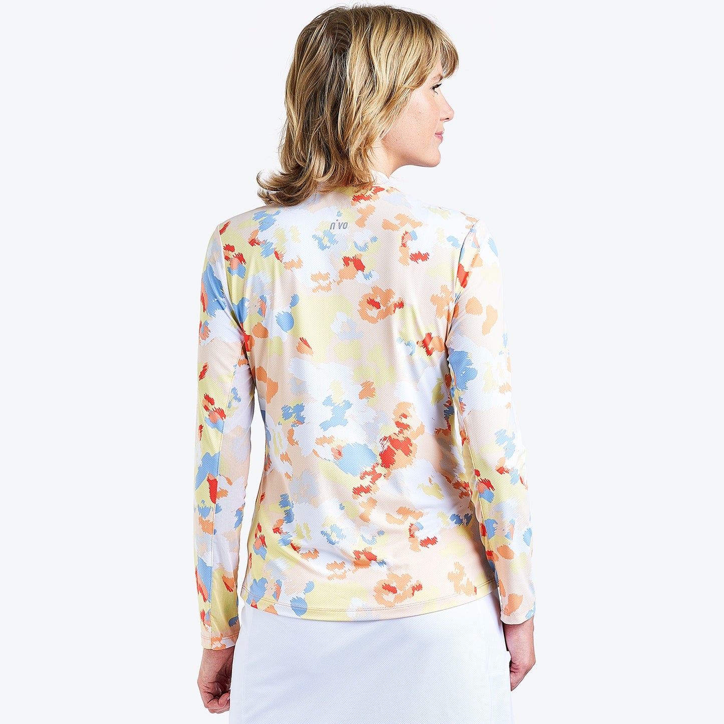 Nivo Lolita Liv Cool Long Sleeve Shirt in Mango Print Rear Facing Product Image