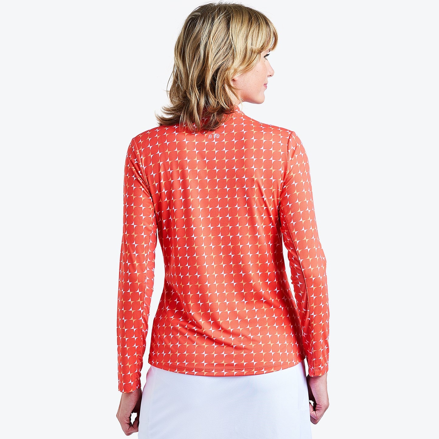 Nivo Lolita Liv Cool Long Sleeve Shirt in Papaya Print Rear Facing Product Image