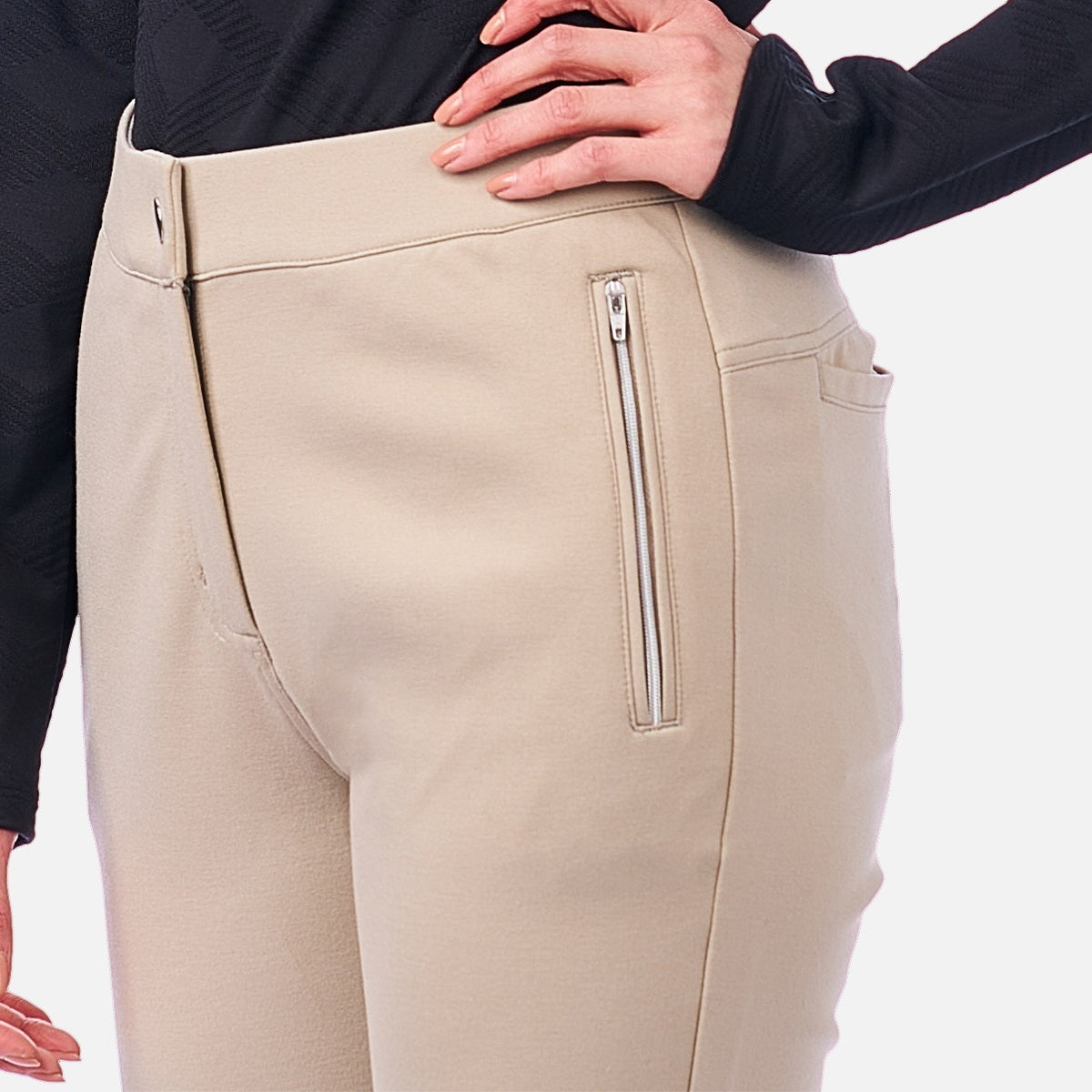 NI2211406 Nivo Marten Ladies Warm Stretch Trouser Taupe Product Image Front Detail