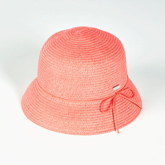 NI9210901 Nivo IVONNE Sunkist Coral Straw Hat with Bow Product Image