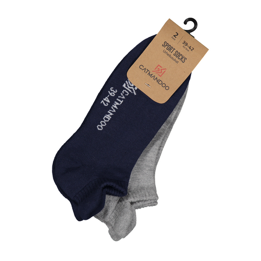 Catmandoo 2-Pack of Sneaker Socks in Navy & Grey