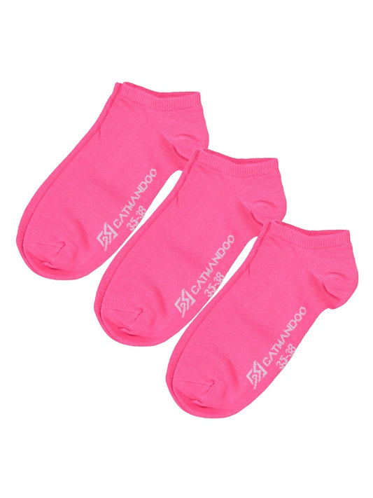 Catmandoo Invisible 3-Pack Trainer Socks Pink Product Image Triple