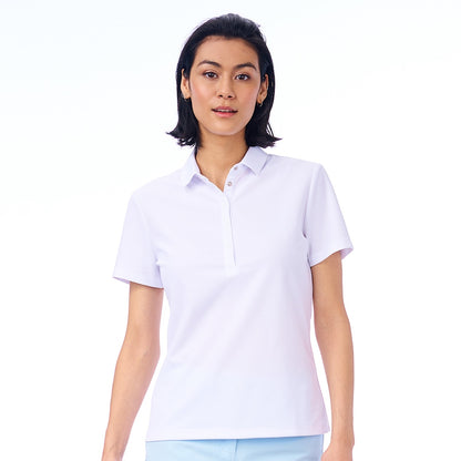 NI2211100 Nivo Brenna Ladies Pique Polo Shirt White Product Image Front