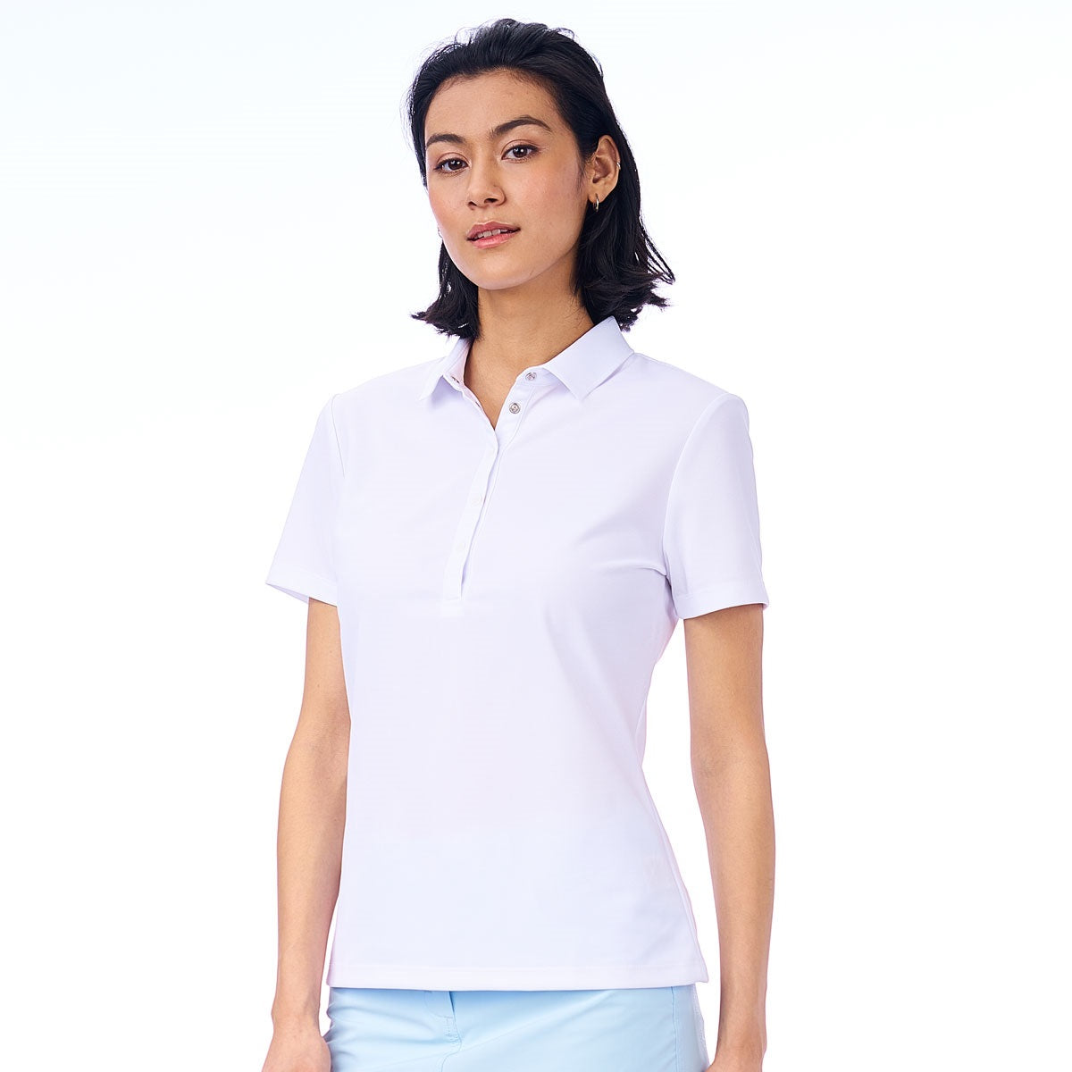 NI2211100 Nivo Brenna Ladies Pique Polo Shirt White Product Image Front