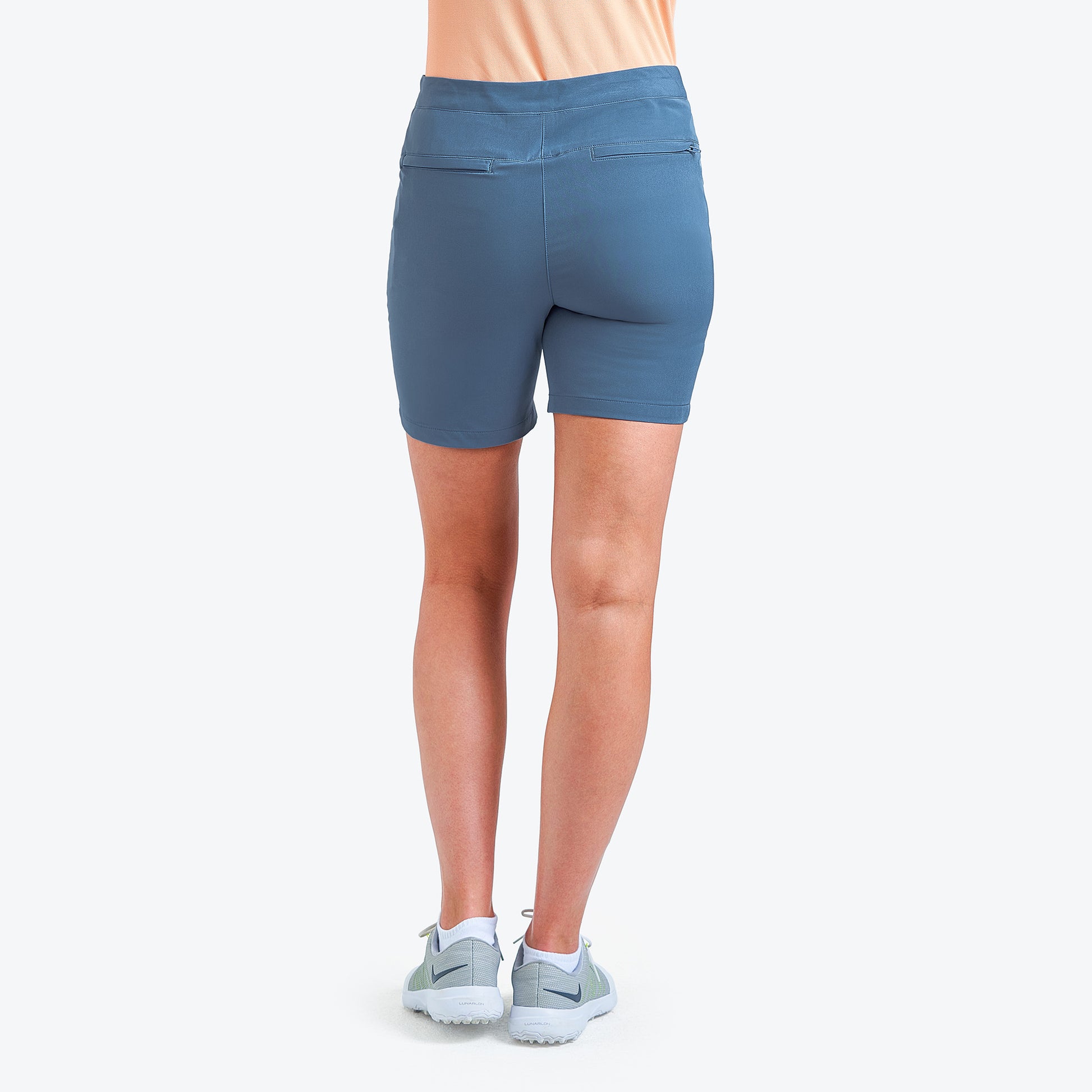 Nivo Naeva Ladies Woven Shorts in Sea Reflection Rear Facing Product Image