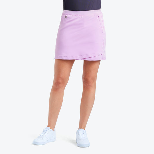 Nivo Brooklyn II Ladies Asymmetric Pull-On Skort in Bubble Gum Front Facing Product Image