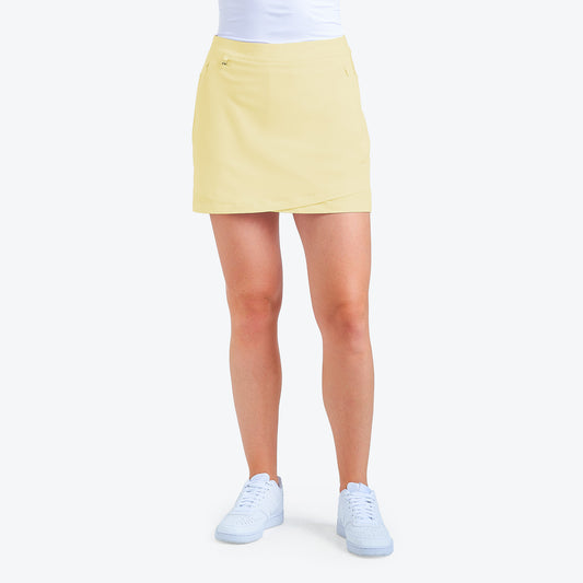 Nivo Ladies Brooklyn II Asymmetric Pull-On Skort in Honey Infusion Front Facing Product Image