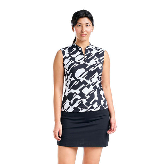 Nivo Liv Cool Sleeveless Shirt in Black and White