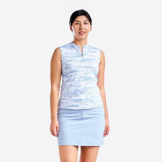 Nivo Liv Cool Sleeveless Shirt in Gentle Blue Scene Print