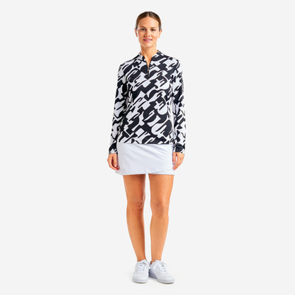 NIVO 25 Liv Cool Long Sleeve Shirt in Black & White Print