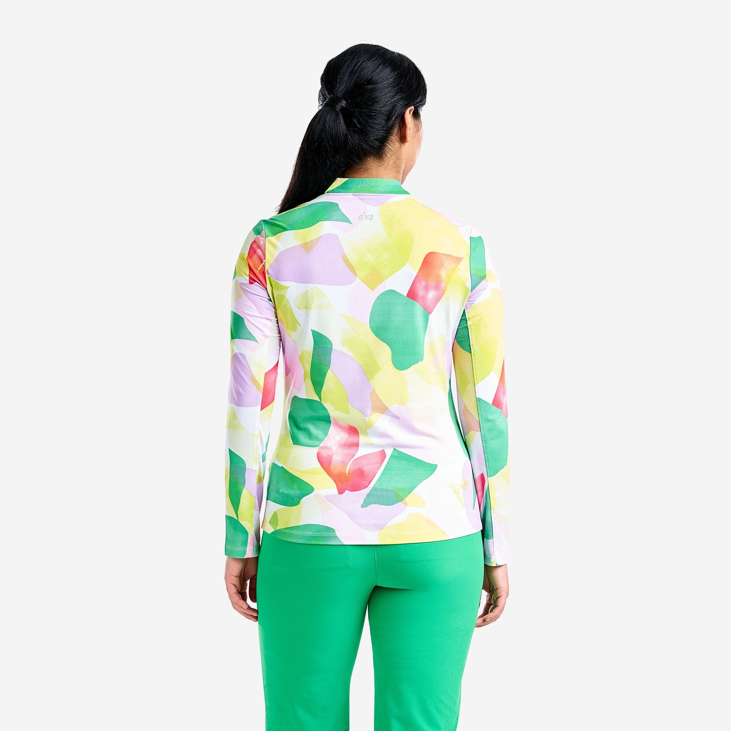 Nivo Liv Cool Long Sleeve Shirt in Classic Green Print