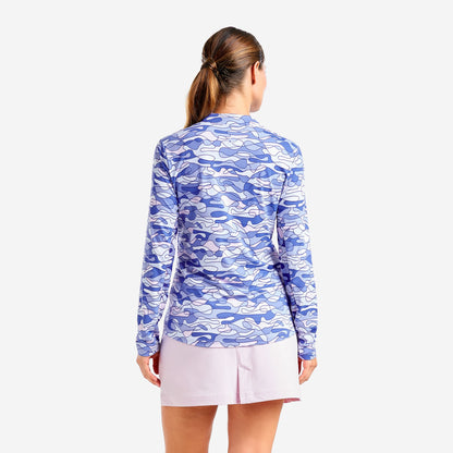 Nivo Liv Cool Long Sleeve Shirt in Cobalt Blue and Pink Sugar Print