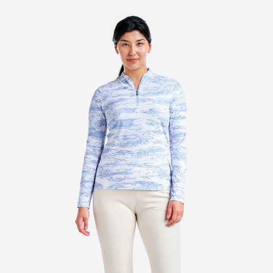 Nivo Liv Cool Long Sleeve Shirt in Gentle Blue Print