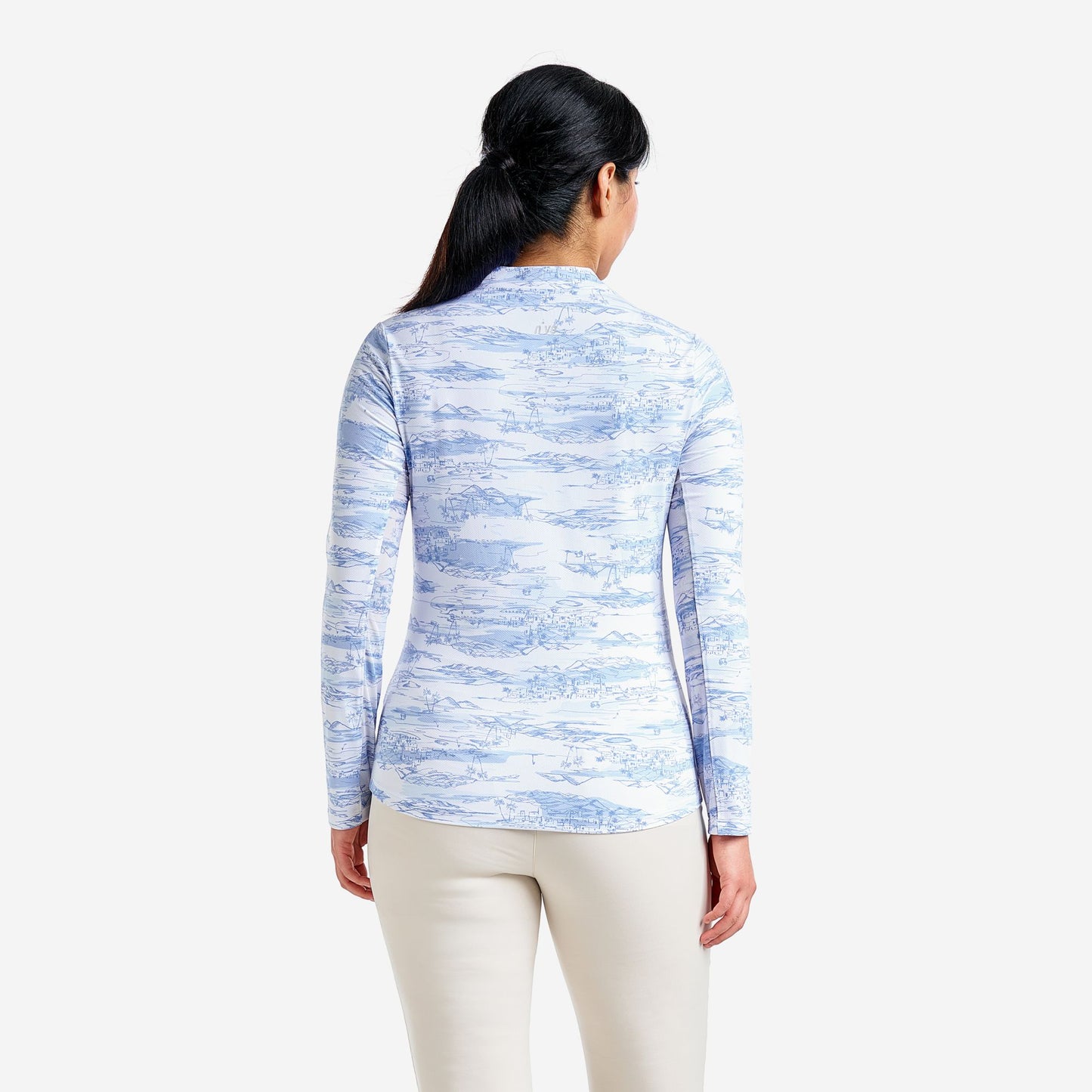 Nivo Liv Cool Long Sleeve Shirt in Gentle Blue Print