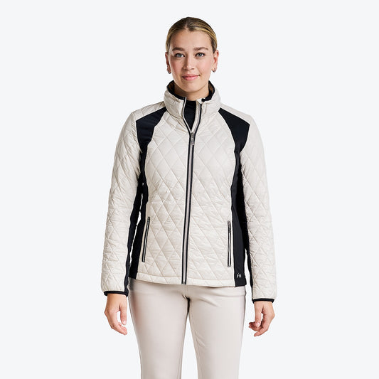 Nivo Ladies MADELYN Hooded Hybrid Jacket Stone Product Image Front