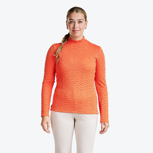 Nivo Ladies MADY Long Sleeve Turtleneck Jumper Orange Product Image Front