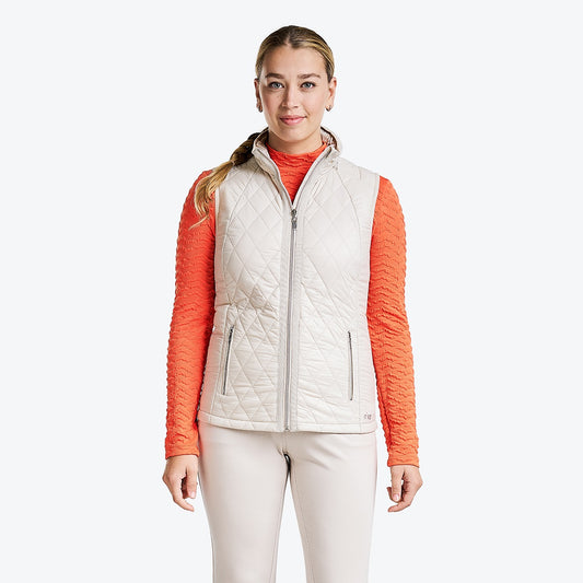 Nivo Ladies MYER Hooded Padded Gilet Stone Product Image Front