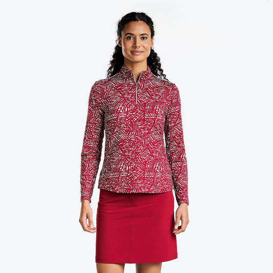 Nivo Luane Ladies Liv Cool Top Cranberry Print Product Image Front