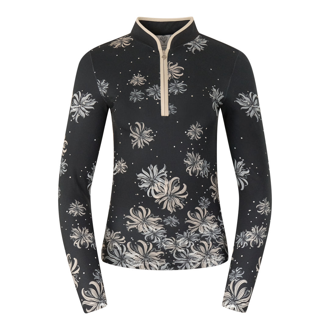 PURE GOLF - Carmine Long Sleeve Zip Top - Champagne Orchid