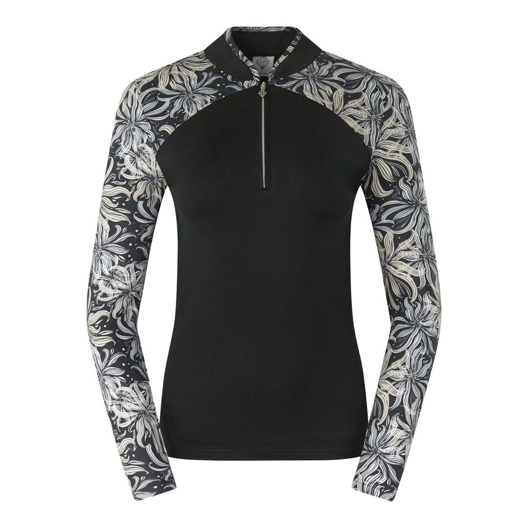 PURE GOLF - Maple Long Sleeve Zip Top - Champagne Orchid