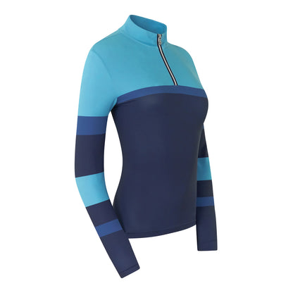 PURE GOLF - Luna Quarter Zip Top - Tourmaline Blue