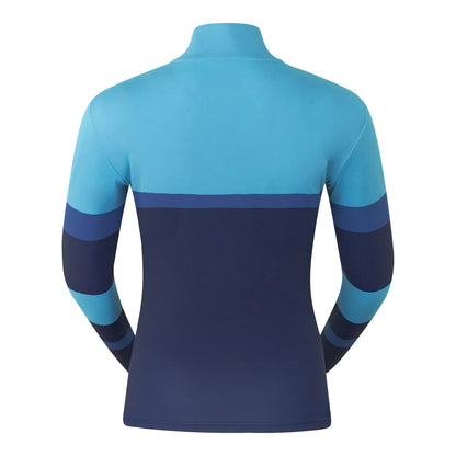 PURE GOLF - Luna Quarter Zip Top - Tourmaline Blue