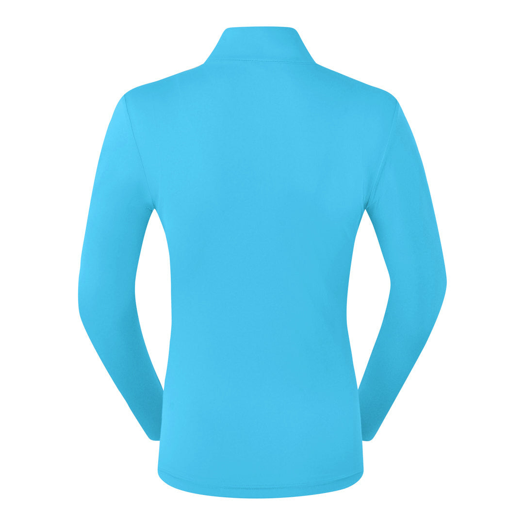 PURE GOLF - Tranquility Mid-Zip Top - Tourmaline Blue