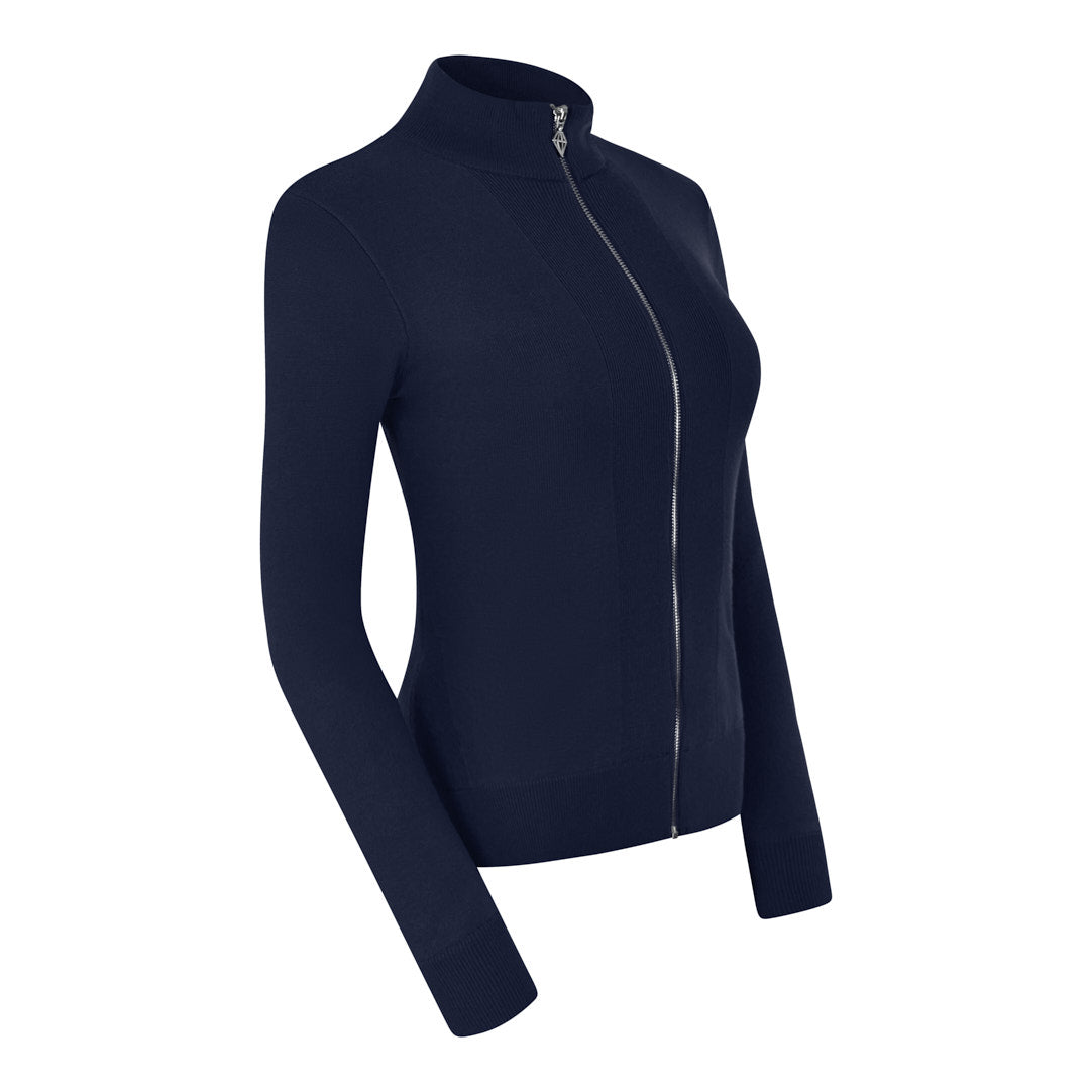 PURE GOLF - Blair Full Zip Lined Cardigan - Navy