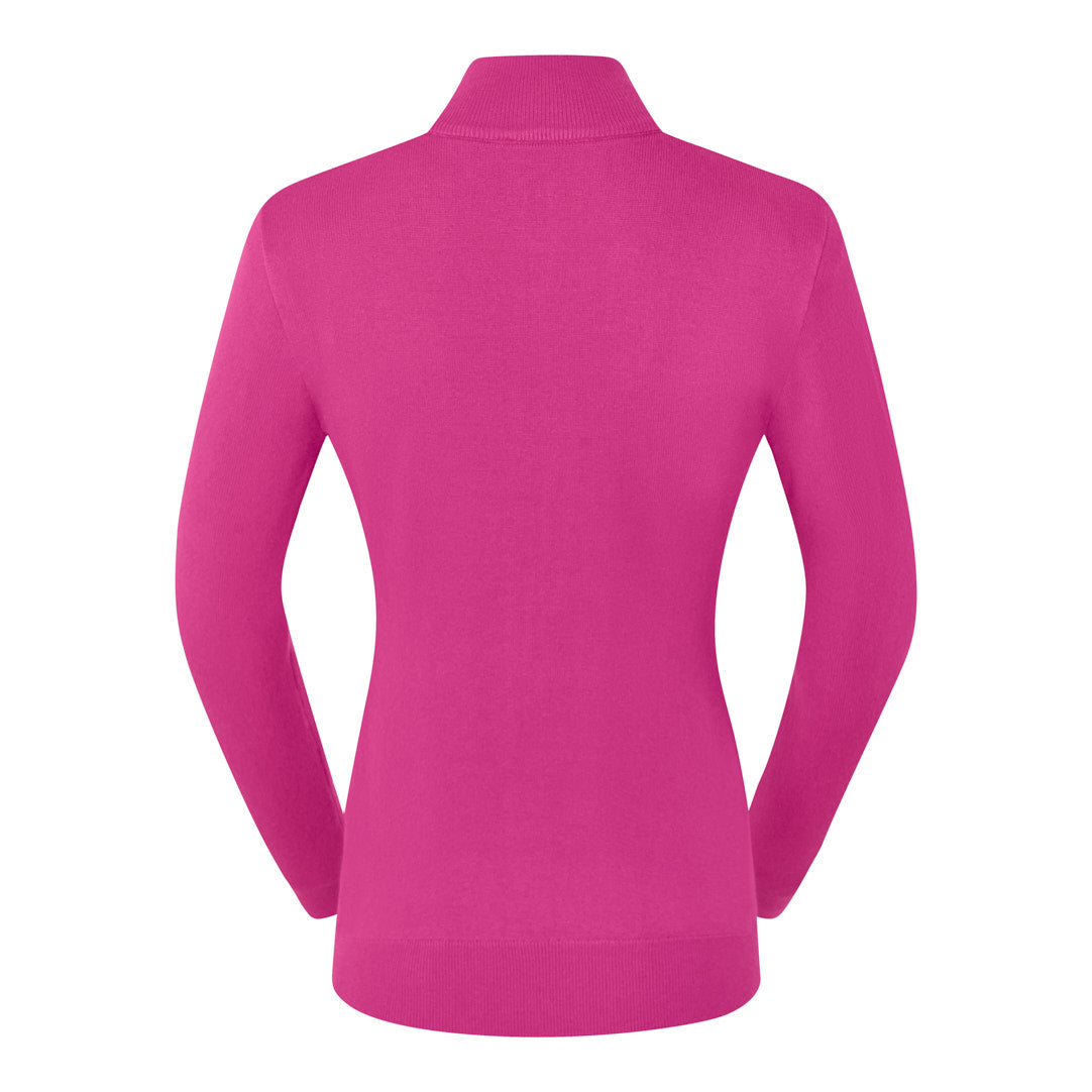 PURE GOLF - Blair Full Zip Lined Cardigan - Pink Topaz