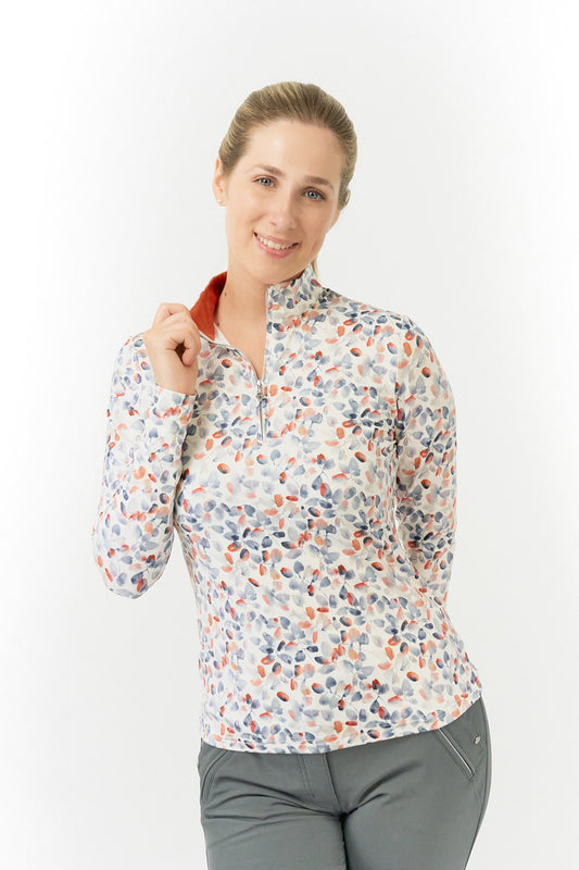 Pure Golf - Arusha - Long Sleeve Midlayer Top - Autumn Embers