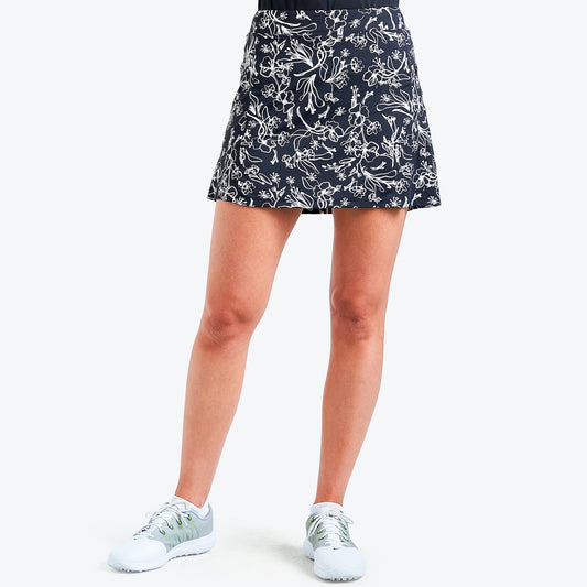 Nivo Layla Liv Cool Pull-On Skort in Black Print Front Facing Product Image