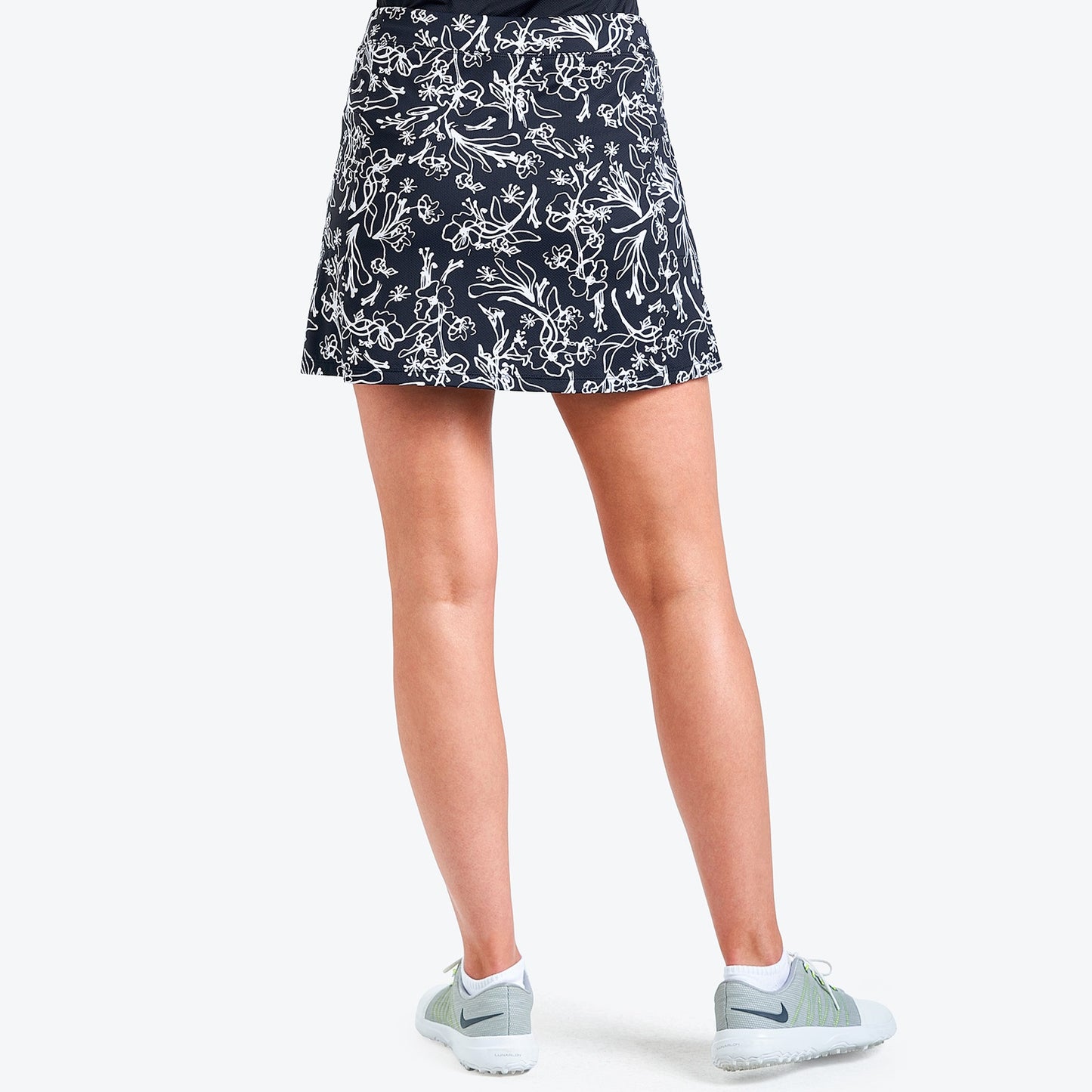 Nivo Layla Liv Cool Pull-On Skort in Black Print Rear Facing Product Image