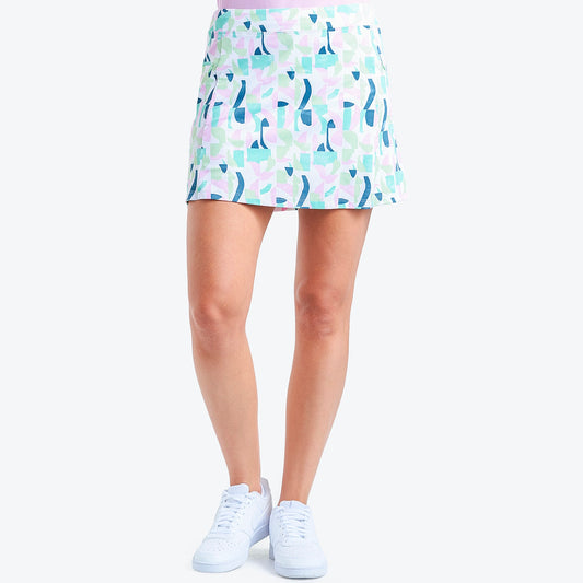 Nivo Layla Liv Cool Pull-On Skort in Fresh Mint Print Front Facing Product Image