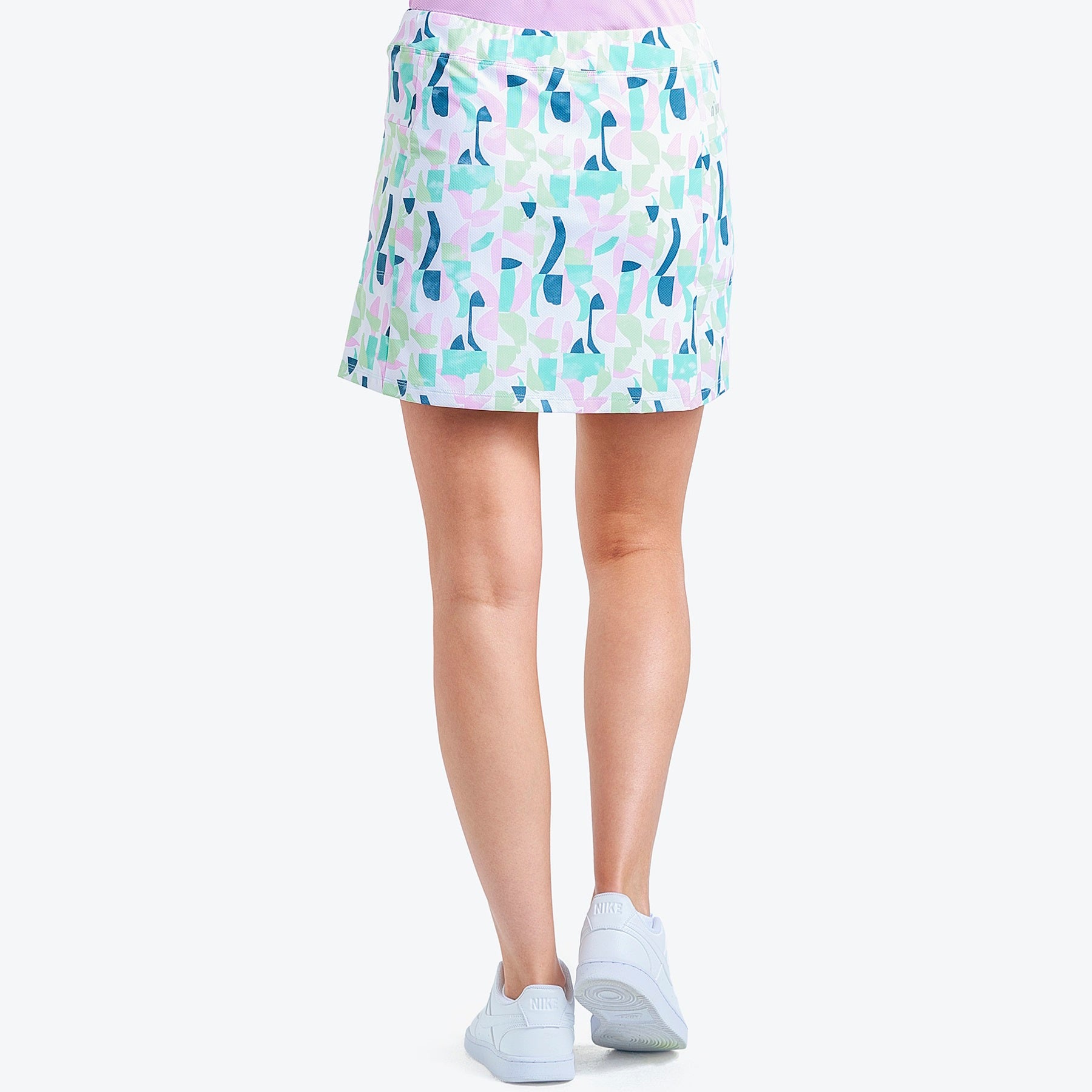 Nivo Layla Liv Cool Pull-On Skort in Fresh Mint Print Rear Facing Product Image