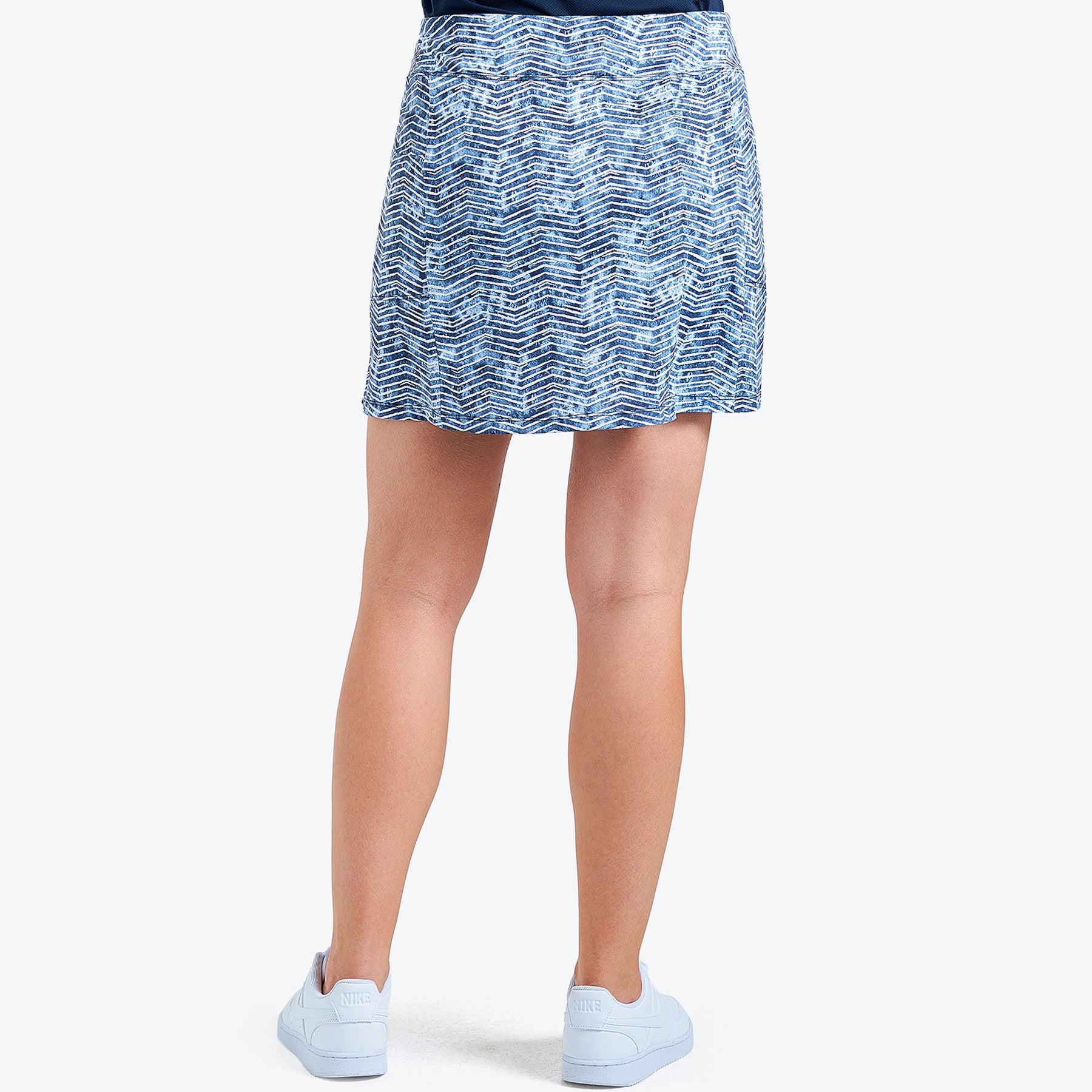 Nivo Layla Liv Cool Pull-On Skort in Navy Print Rear Facing Product Image
