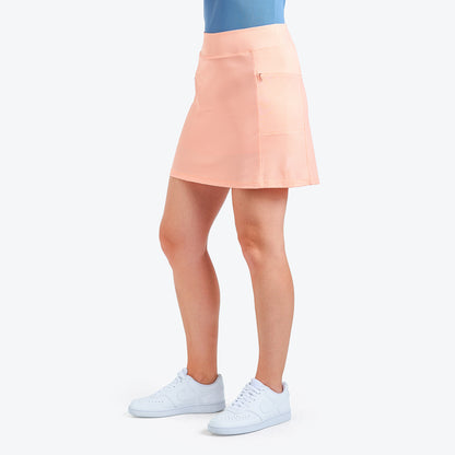 Nivo Lina Ladies Liv Cool Pull-On Skort in Coral Reef Side Facing Product Image