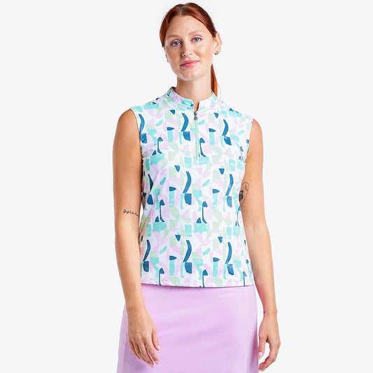 Nivo Linnea Liv Cool Sleeveless Shirt in Fresh Mint Front Facing Product Image