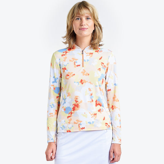 Nivo Lolita Liv Cool Long Sleeve Shirt in Mango Print Front Facing Product Image