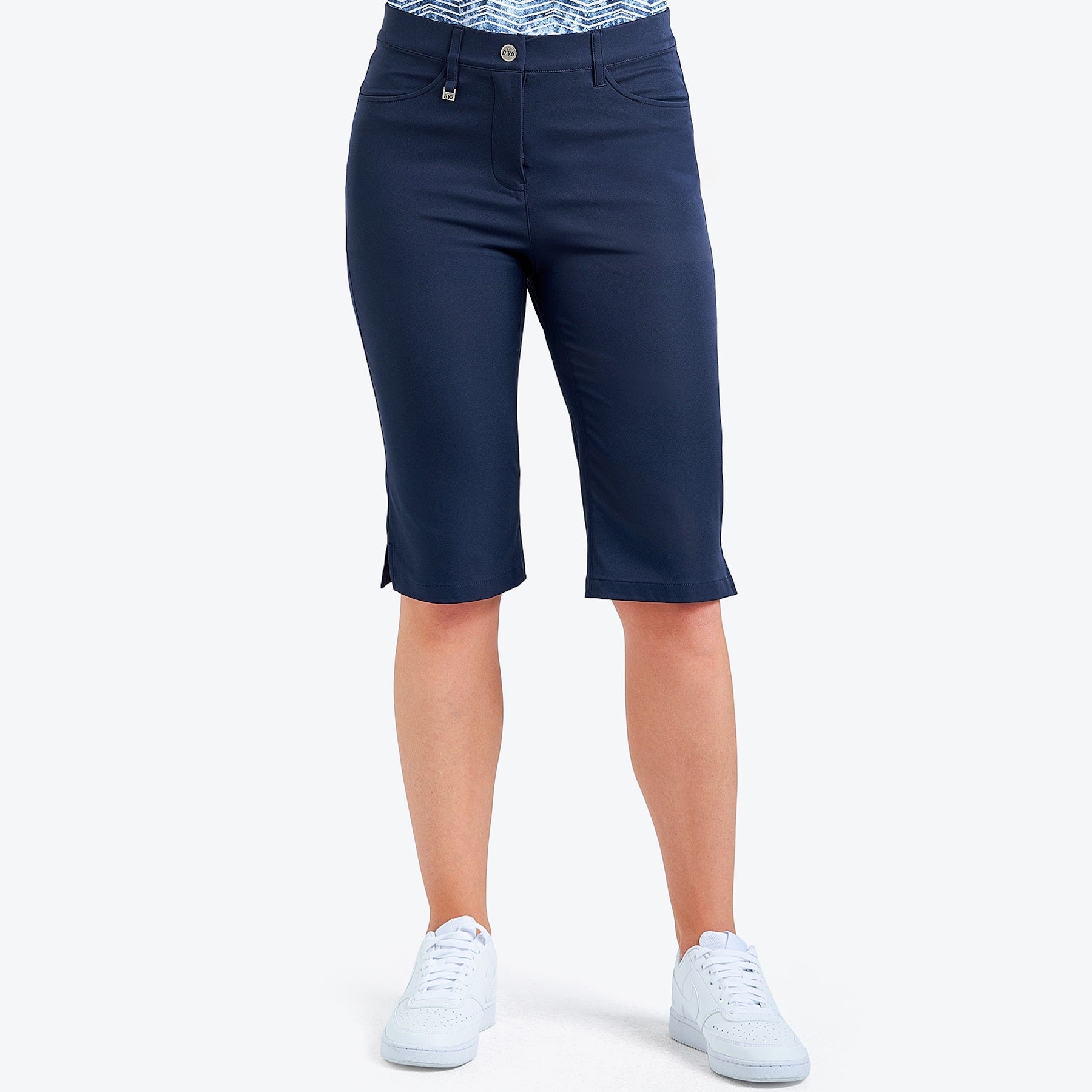 Nivo Nalini Twill Long Short in Navy Front Facing Product Image