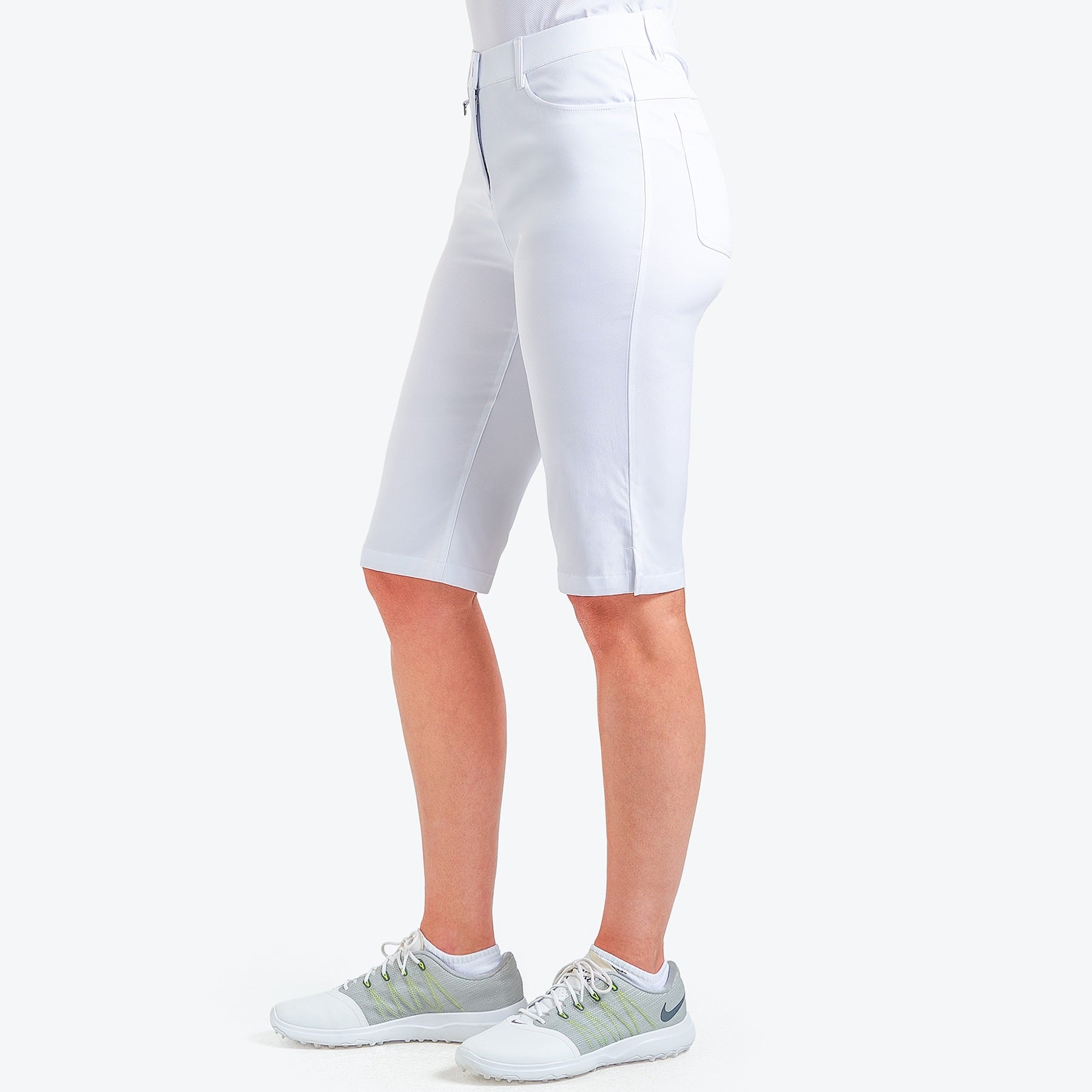 Nivo Nalini Twill Long Short in White Side Facing Product Image