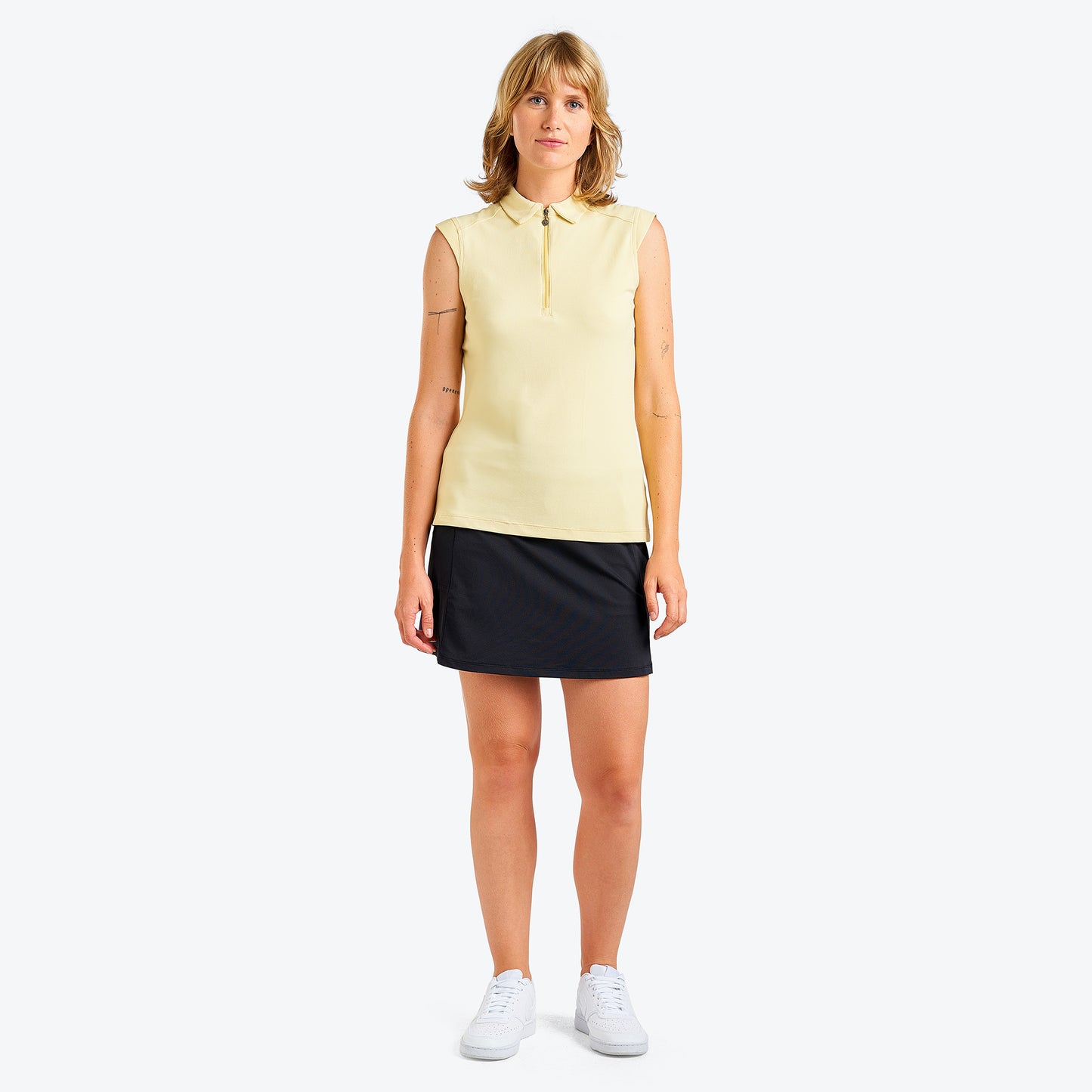 Nivo Sleeveless Pique Polo Shirt in Honey Infusion